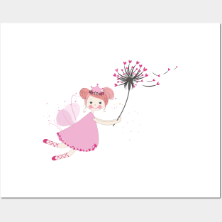 Cute fairytale with dandelion Posters and Art
